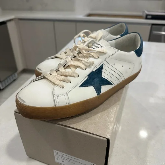 Golden Goose White and Blue Men's Shoes - Picture 5 of 8